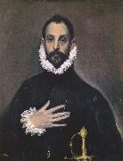El Greco Nobleman with his Hand on his chest France oil painting artist